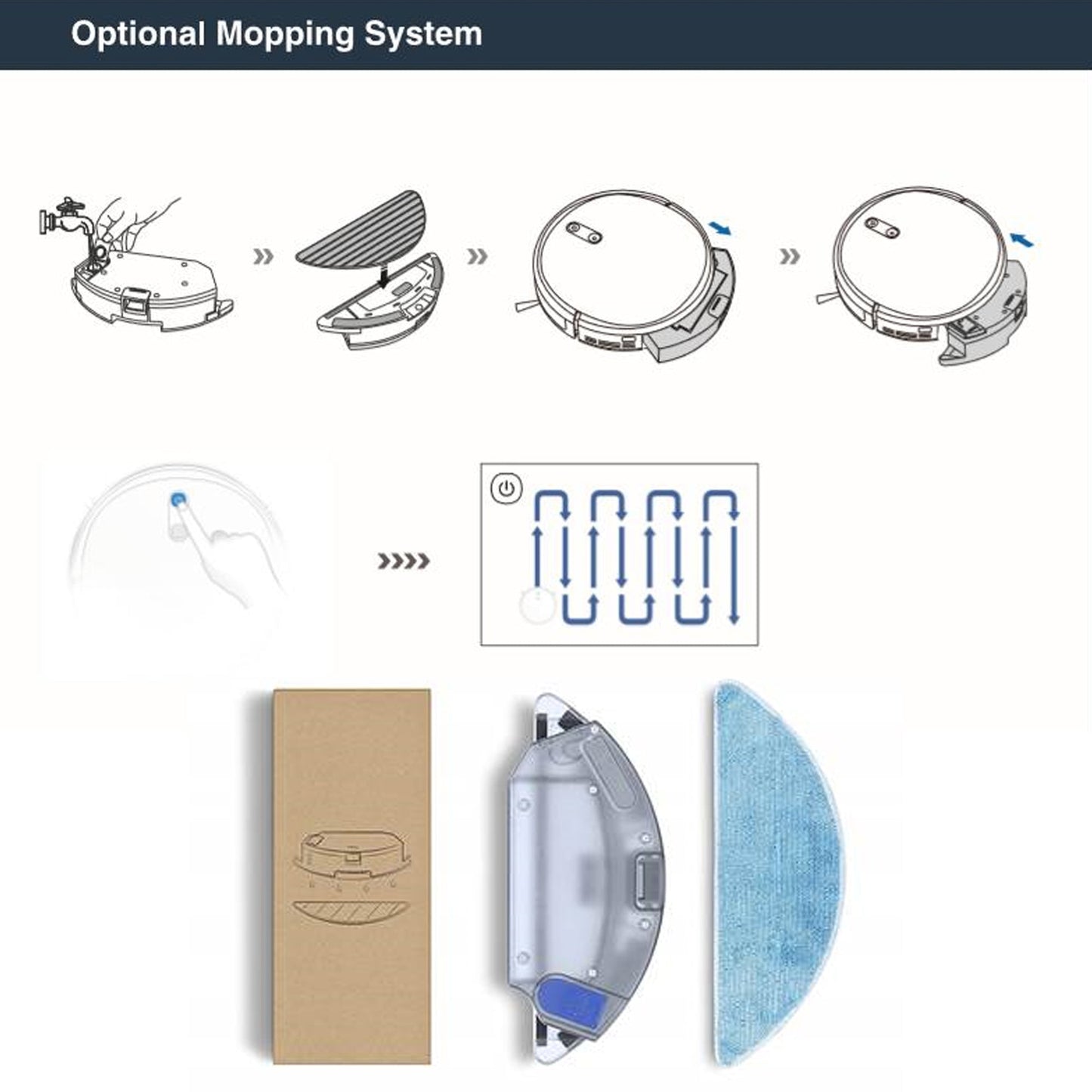 DEEBOT 710 Mopping Kit - 1x Water Tank, 3x Washable Mopping Cloths