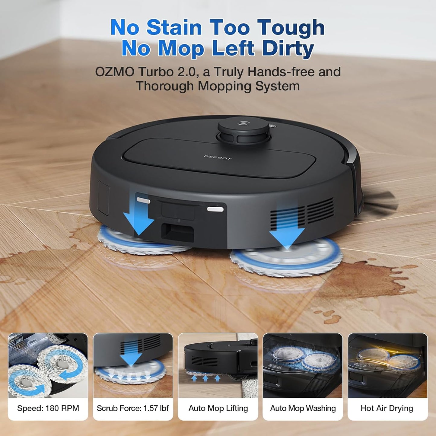 DEEBOT N30 PRO OMNI Robot Vacuum Cleaner - OMNI Station, 10,000Pa, 320min Runtime