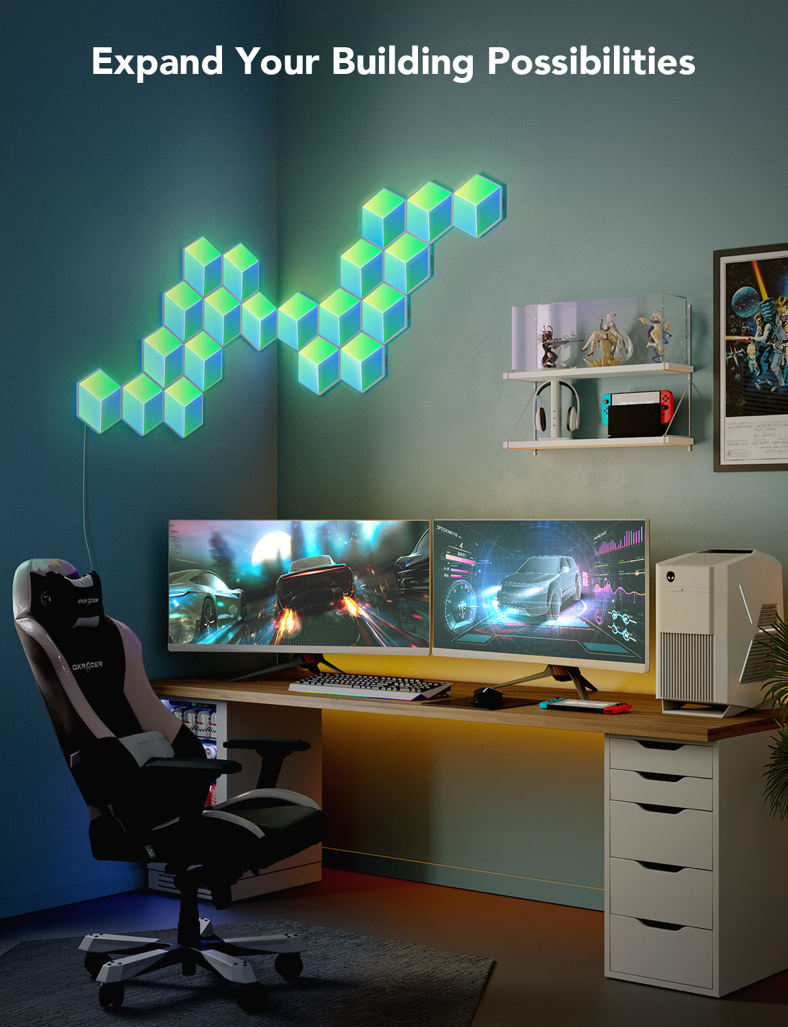 Govee Glide Hexa Pro 3D LED Light Panels (10PCS) - Smart Gaming & Ambiance