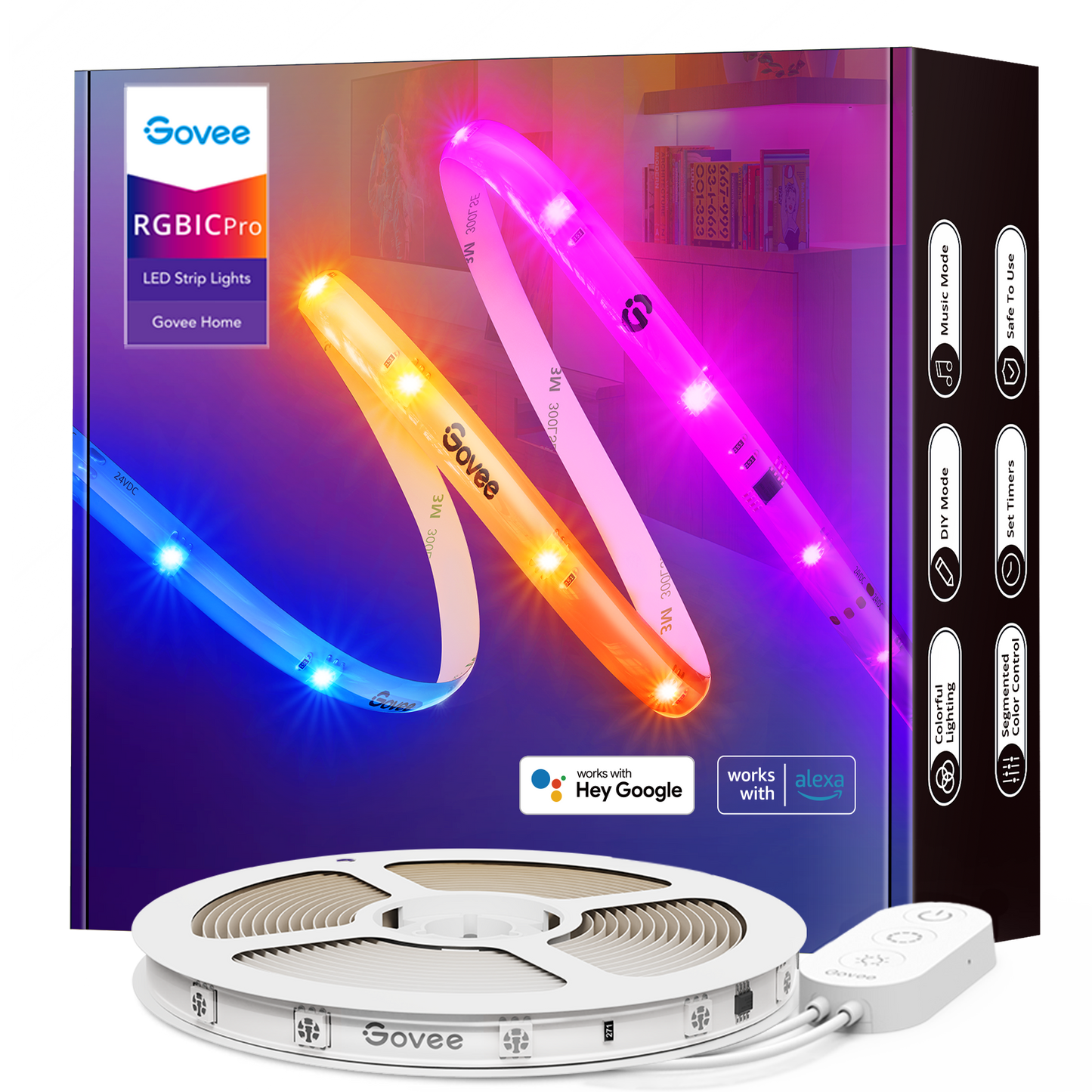 Govee RGBIC Wi-Fi + Bluetooth LED Strip Lights With Protective Coating (5-10m)