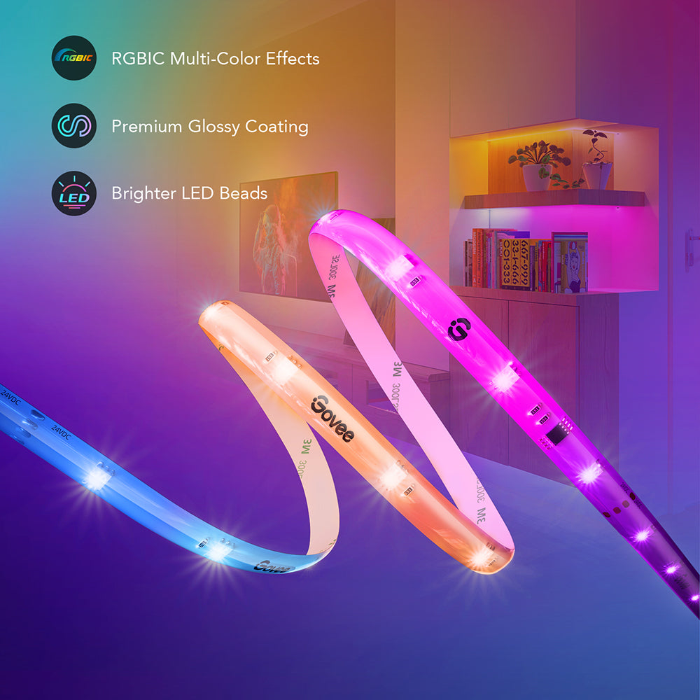 Govee RGBIC Wi-Fi + Bluetooth LED Strip Lights With Protective Coating (5-10m)