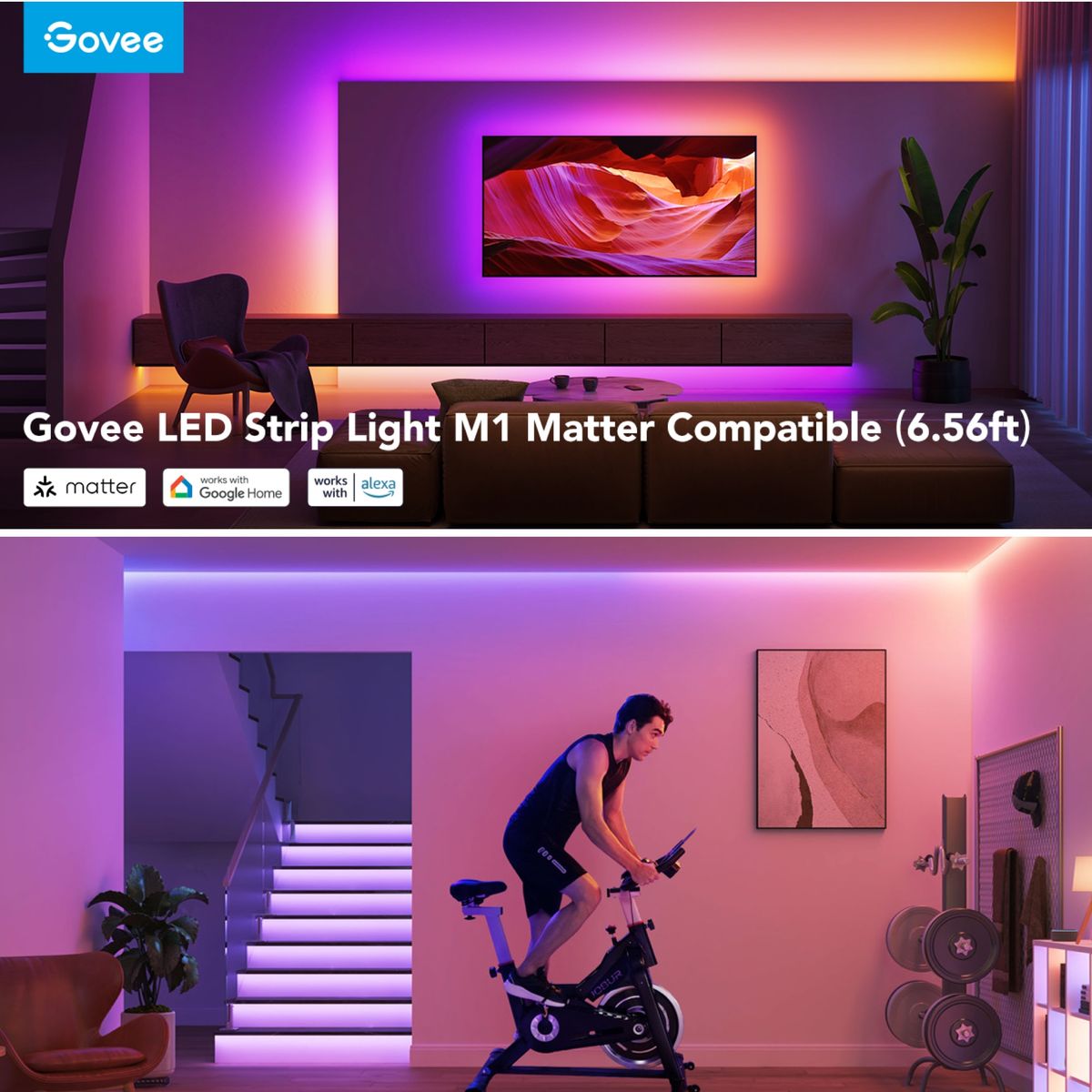 Govee LED Strip Light M1 (2M) - Matter & Apple HomeKit Support, RGBICW - UNBOXED DEAL