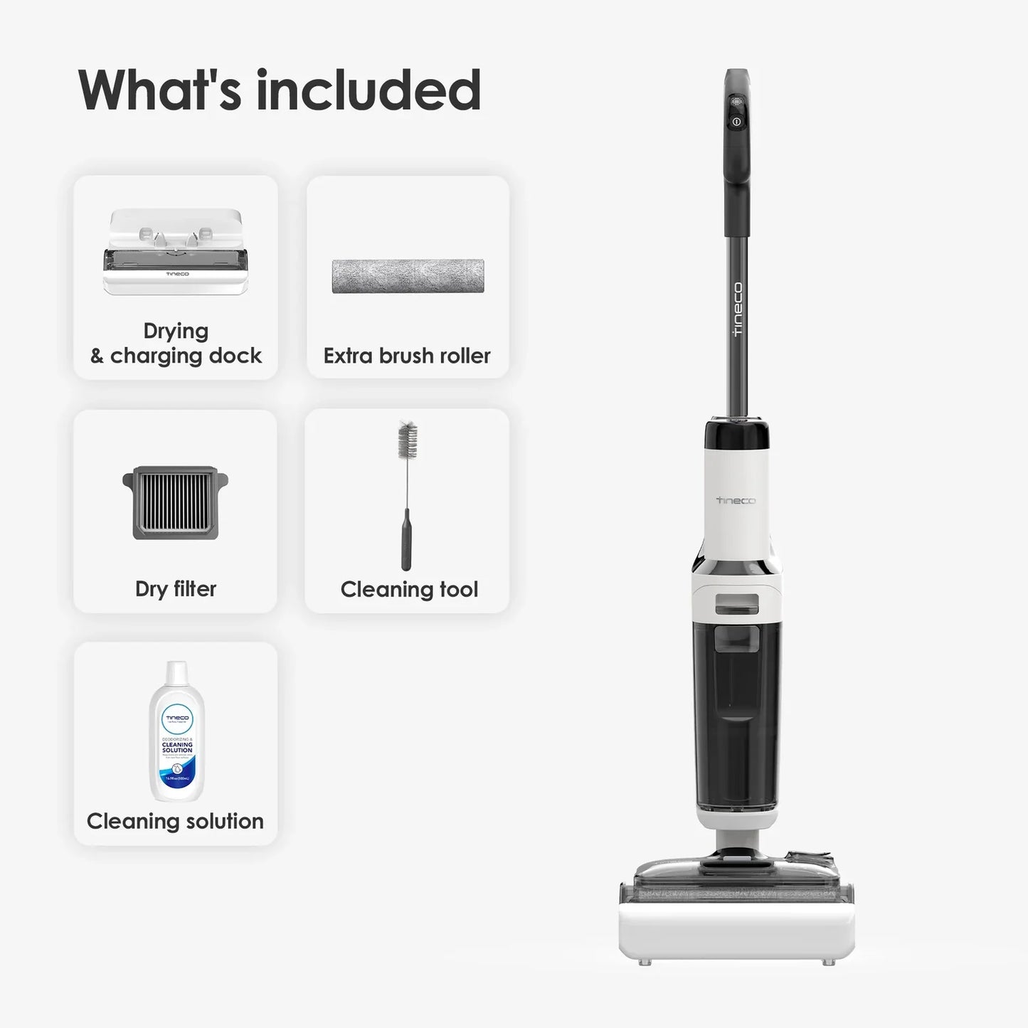 Tineco FLOOR ONE Stretch S6 - 35min, Smart 180° Lay Flat Wet Dry Cordless Vacuum Floor Washer & Mop Stick